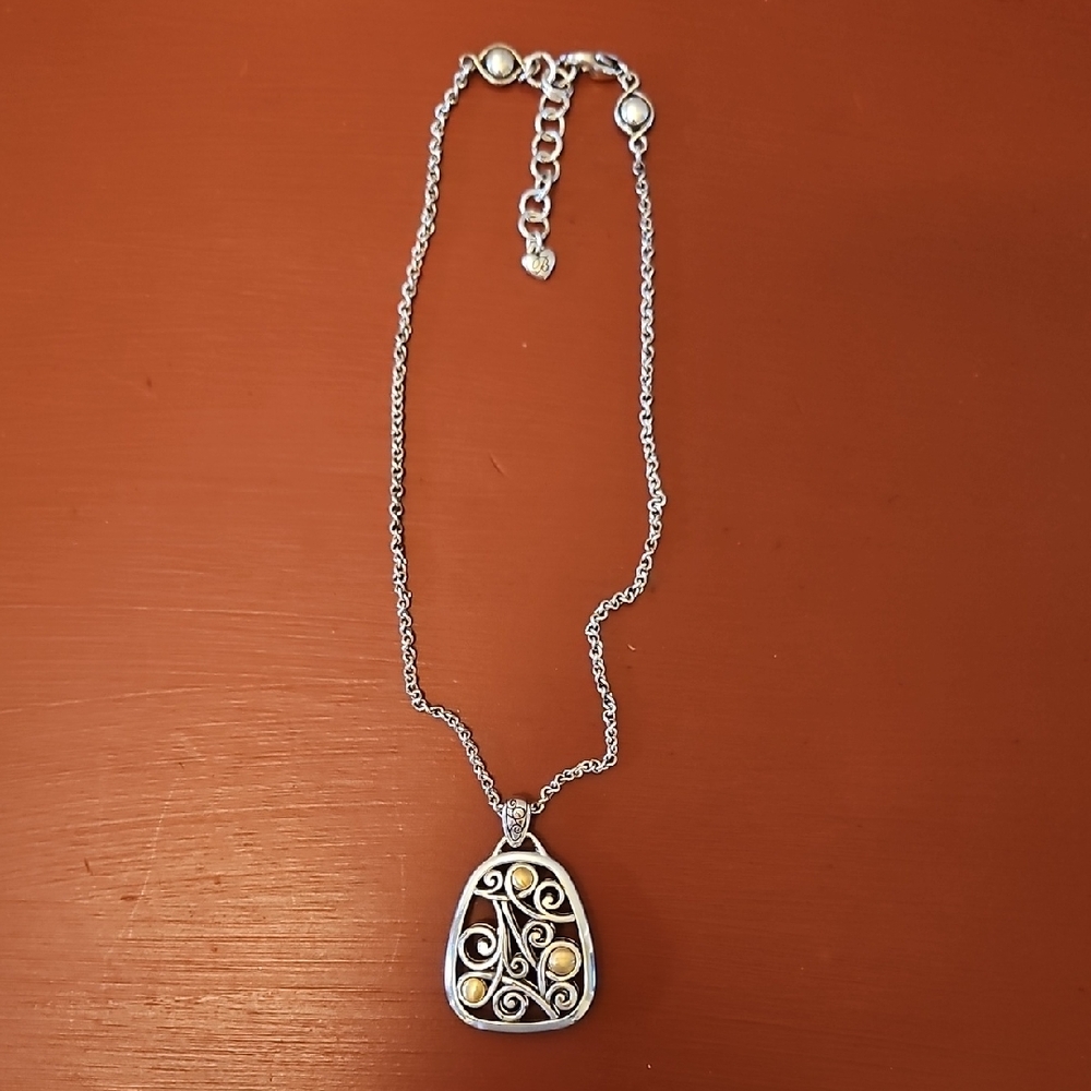 Brighton Silver and Gold Geometric Pendant Necklace